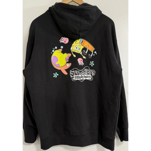 Puma SpongeBob Squarepants Graphic Pullover Black Hoodie Jacket Mens Medium M - Picture 1 of 4